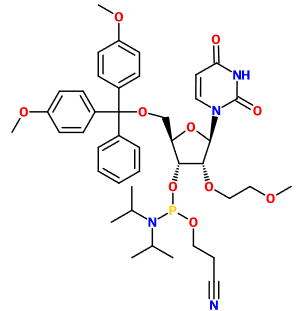 (image for) MC082704 5'-O-DMT-2'-O-(2-methoxyethyl)uridine 3'-CE phosphoramidite
